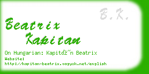 beatrix kapitan business card